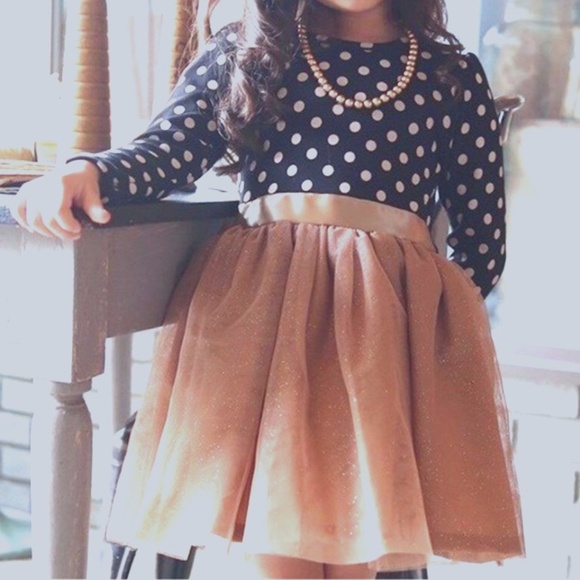 NWT Girl Long Sleeve Princess Dress Polka Dot Sz 8 - Picture 5 of 5